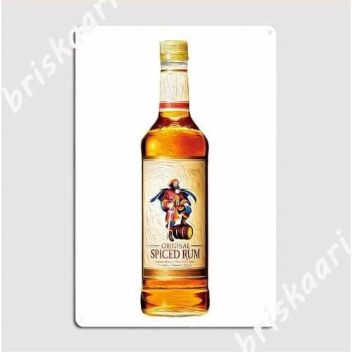 Pirate Spiced Rum Bottle Oil Painting Metal Sign Plates Pub Garage Cinema Garage Printing Tin Sign Poster