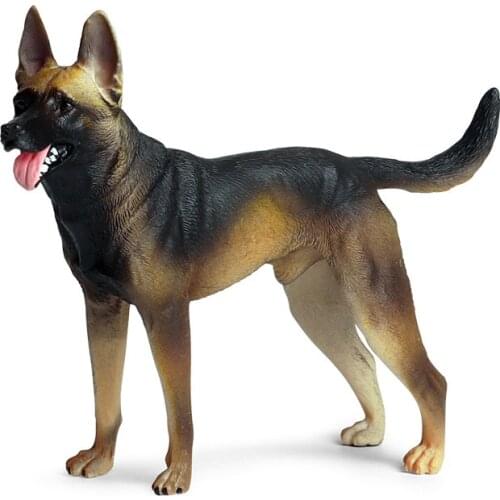 15.5*4.5*11.5CM Childrens Simulation Animal Model Toy Solid Static Plastic Shepherd Dog Pet Dog Decoration