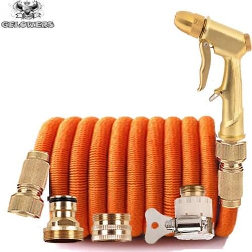 Plastic telescopic garden hose | 26FT-76FT Flexible Car Wash Magic Hose, Metal Spray Gun Outdoor Garden Watering