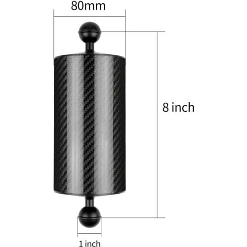 80mm Diving Carbon Fiber Floating Buoyancy Aquatic Arm Dual Ball Underwater Photography Tray Accessory 90G To 800G Buoyancy