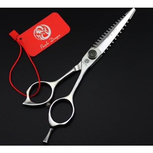 599# 6.0'' Brand Purple Dragon TOP GRADE Hairdressing Scissors 440C Dentation Professional Barbers Cutting Shears Hair Scissors