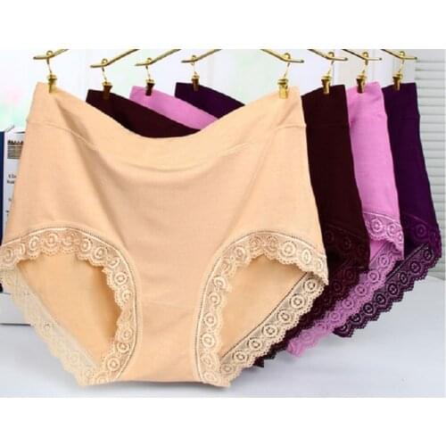 Retail XL 6Colors Women sexy lace underwear bamboo fiber ladys briefs sexy lingerie for female