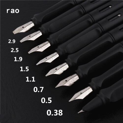 Various pen tips 0.38/0.5/0.7/1.1/1.5/1.9/2.5/2.9mm Luxury quality 878 Black Fountain Pen School office stationery ink Art pens