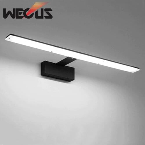 Nordic led bathroom lamp black/white mirror light acrylic metal fixtures barbershop hotel toilet cabinet wall lamp 42cm 9W