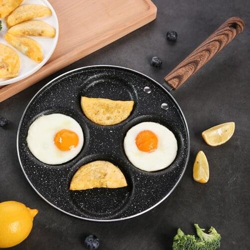 4 Hole Egg Frying Pan Burger Patties Non Stick Pan Love Heart Shape Kitchen Utensils Cookware High Quality Cooking Pot Saucepan
