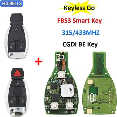 CGDI One Start Keyless Go 315Mhz / 433Mhz MB FBS3 Smart Key For Mercedes Benz W204 W207 W212 W164 W166 W216 W221 W251 with Shell
