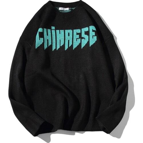 Men Sweaters Harajuku Vintage Hip Hop Streetwear Sweater Men Long Sleeve Casual Sweater Knitted Pullover Men Fashion O-Neck