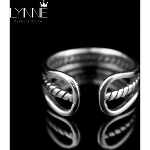 Street Style Antique Silver Plated Twist Weave Three Layer Rings Wholesale Women Fashion Gift Open Adjustable Multilayers Ring