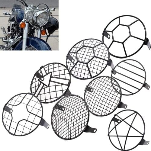 Universal Motorcycle Headlight Protector Guard 6.5inch Motorbike Light Lamp Metal Cover Mesh Grill Mask for Harley CG125 GN125