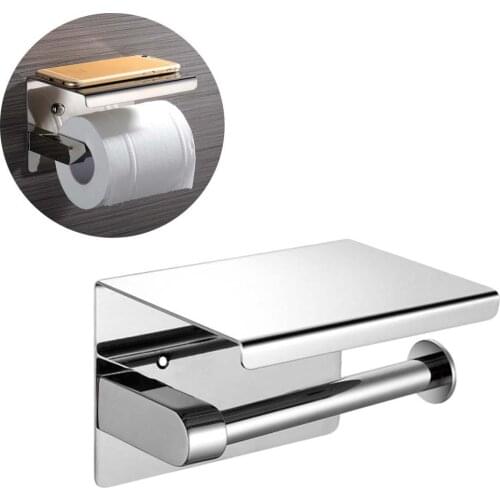 Tissue Hanging Holder Toilet Roll Paper Holder Bathroom Stainless Steel Towel Rack Wall Mount Holder Hanger With Rack Shelf