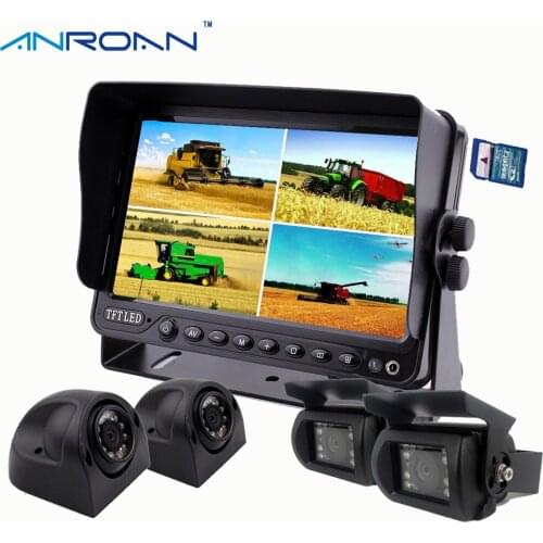 7" Monitor Build-in DVR Recorder Safety System Vehicle Rear View Backup Camera Kit CCD Colour Waterproof Night Vision Camera