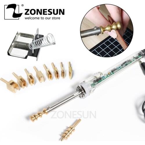 ZONESUN 10PCS Single Line 1-8mm Leather Edge For Sealing DIY Tool Brass Soldering Iron Edge Marking Leathercraft Tool Embosser