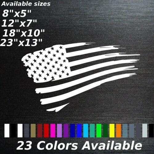 2Pcs) Tatte American Flag decal sticker dodge ram Chevy window sticker 12.5cm
