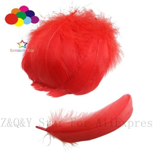 50-100 natural goose feathers floating in 5-12CM (2-4 inches) dyed red DIY craft jewelry show costume feather