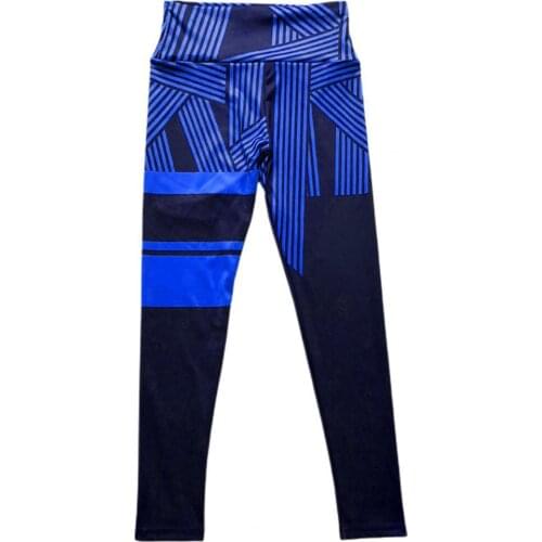 80% HOT SALES！！！Women High Waist Leggings Digital Stripe Print Breathable Fitness Trousers Pants