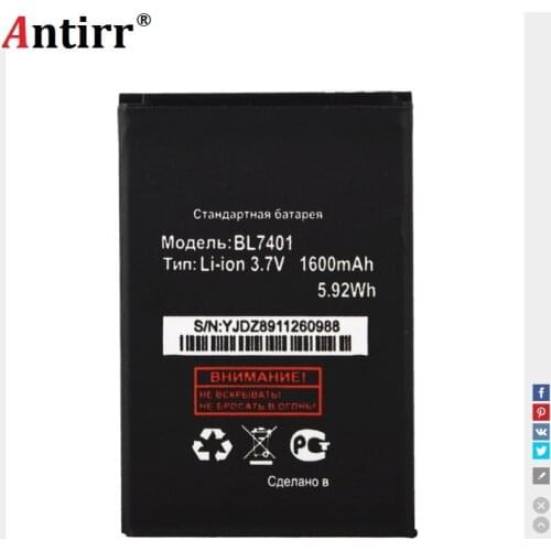 Antirr BL7401 For Fly IQ238 IQ 238 1300mAh Mobile Phone Accumulator Battery