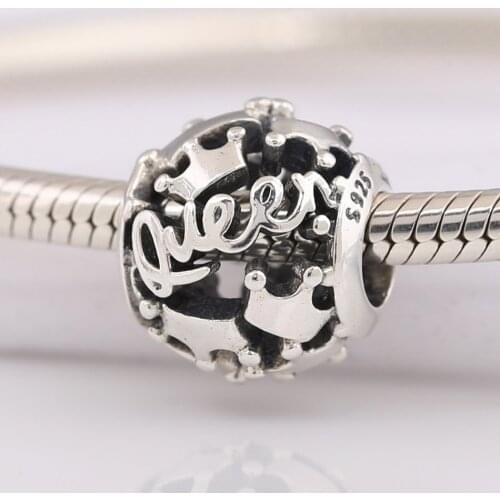 Authentic S925 DIY Jewelry Queen Bead Charms fit Lady Bracelet Bangle
