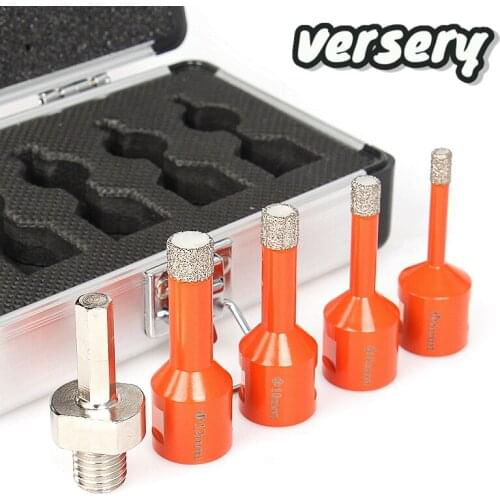 Free Shipping 5-12mm/Sets M14 Thread Vaccum Brazed Diamond Dry Drill Bits Hole Saw Cutter for Granite Marble Ceramic Tile Glass