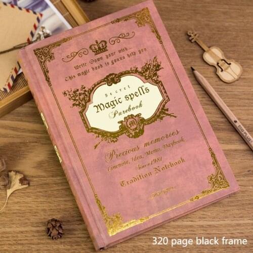 Retro Notebook Diary Creative Plan A5 Size, 21x14.5 Cm, 320 Pages/240 Pages/288 Pages, Retro Pattern Simple Student Diary