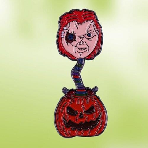 Chucky Pumpkin Head Childs Play slasher film Don Mancini Charles Lee Ray enamel pin brooch jewelry 4