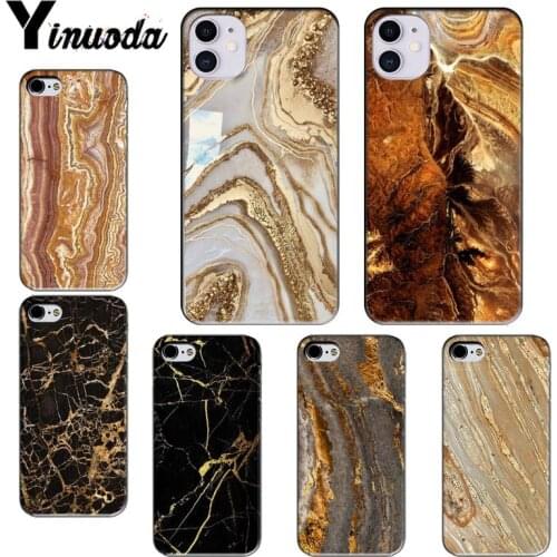 Yinuoda gold marble Phone Case Cover for iPhone 8 7 6 6S Plus X XS MAX 5 5S SE XR 11 11pro promax