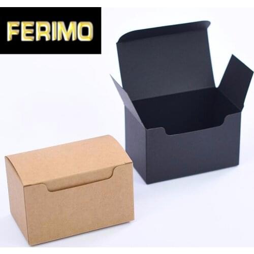 Black Kraft Cardboard Boxes Gift Craft Play Business Name Card Tea Packaging Soap Paper Boxes 10*6*6cm