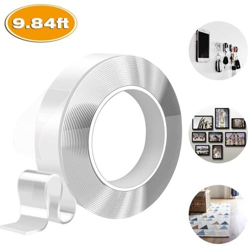 Household Transparent Unmarked Double-sided Tape Million Times Adhesive Washable Adsorption Artifact Waterproof Magic Sticker