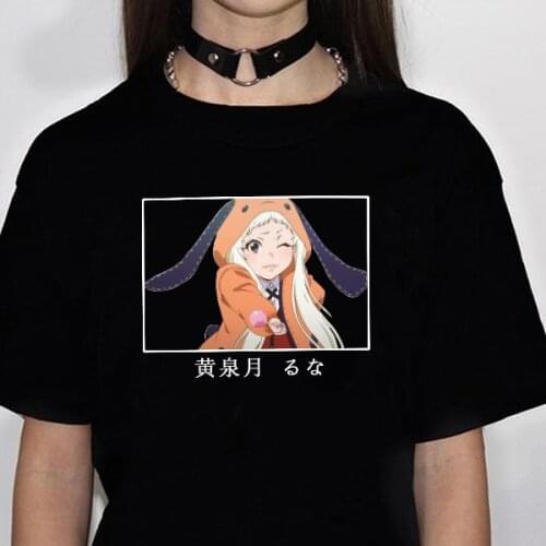 Punk Runa Kakegurui T-shirt Kawaii Womens T- shirt Japanese Anime Tshirt for women Yomoduki Runa Harajuku Short Sleeve T-shirt