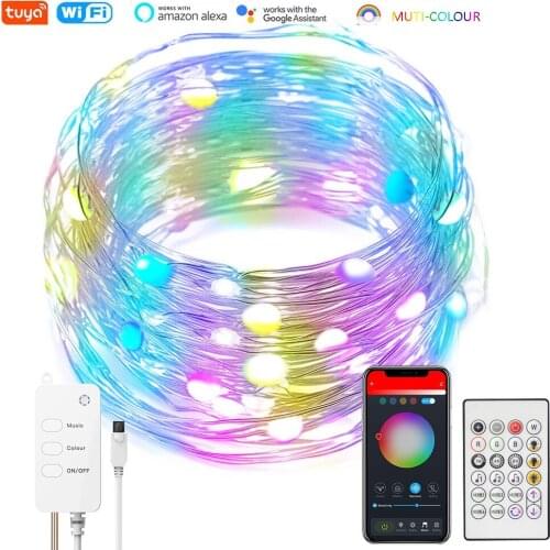 USB Wifi Smart Fairy Lights Tree Christmas Exterior Garden Terrace Decoration Waterproof Garland 5m 10m 20m Festoon LED String