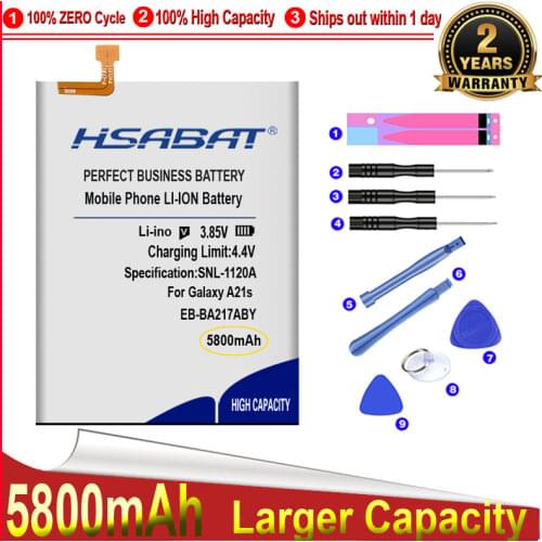 HSABAT 0 Cycle 5500mAh EB-BA217ABY Battery for Samsung Galaxy A21s SM-A217F/DS SM-A217M/DS SM-A217F/DSN Accumulator