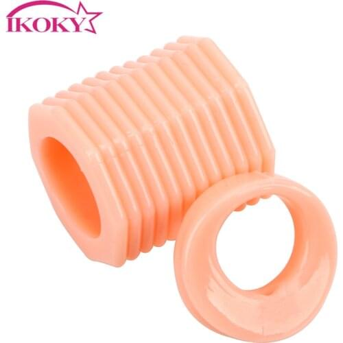 IKOKY 1 Pair Two Sizes Sex Toys For Men Cock Ring Delay Ejaculation Penis Ring Screw Shape Foreskin Correction Adult Sex Product