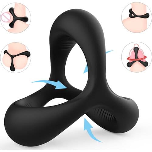 Delay Ejaculation Penis Ring Males Scrotum Testicle Squeeze Ring Sex Toys For Men