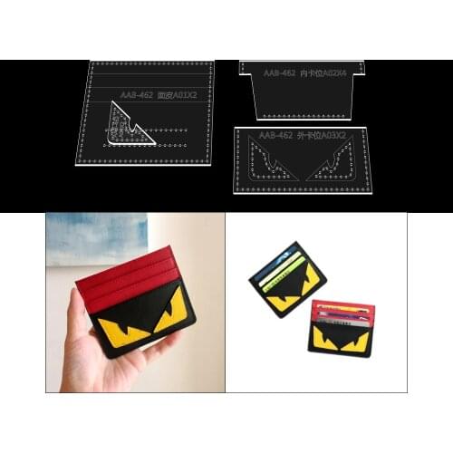 Handmade leather DIY card package template cartoon coin purse handmade leather template handmade bag acrylic