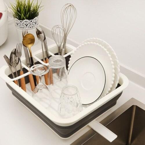 Kitchen Portable Drying Rack Storage Holder Drainer Bowl Tableware Plate Home Shelf Dinnerware Organizer Foldable Dish Rack