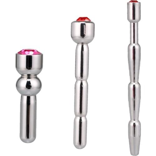 Diamond Penis Plug Masturbator Stainless Steel Male Chastity Device Catheters Sounds Sex Toys for Men Urethral Dilators