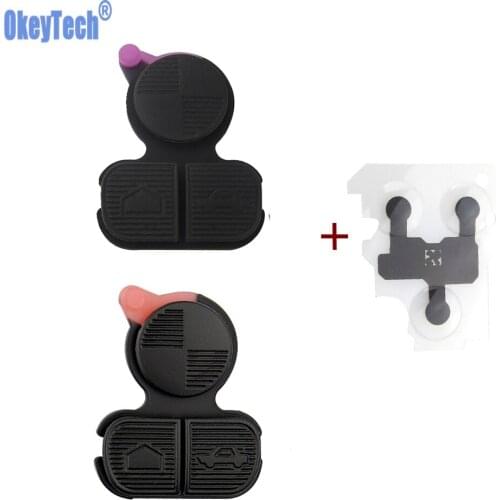 OkeyTech 3 Buttons Remote Car Key Shell Buttons Repair Pad & Conduction Film For BMW Series 3 5 7 E38 E39 E36 Z3 Z4 Z8 X3 X5
