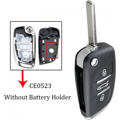 3 Buttons CE0523 Modified Flip Folding Key Shell with VA2 Blade Fit for Peugeot 306/407/807