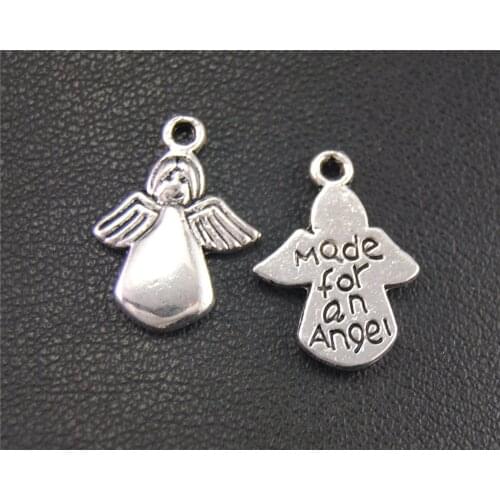 30pcs Silver Color Made For An Angel Charm Pendant DIY Necklace Bracelet Bangle Findings 13x17mm A1950