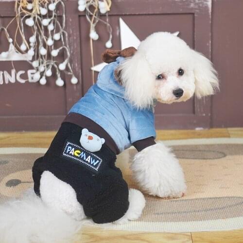 Broken Code Cheap Pet Dogs Four Legs Cotton Winter Warm Coat Dogs Overalls Pet Jumpsuit Clothing For Dog Thick Yorkshire Coat