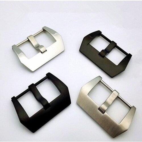 1PCS watch buckle Stainless steel watch buckle silver and black color dull polish style 22MM 24MM 26MM