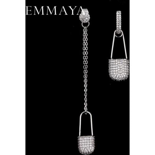 EMMAYA White Crystal Anti-allergic Environmentally Fashion Copper Zircon Jewelry Drop Earrings for Women