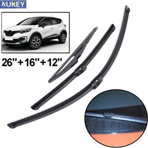 3Pcs Front Rear Tailgate Windscreen Wiper Blades Set For Renault Captur Kaptur 2020 2019 2018 2017 2016 26"16"12"