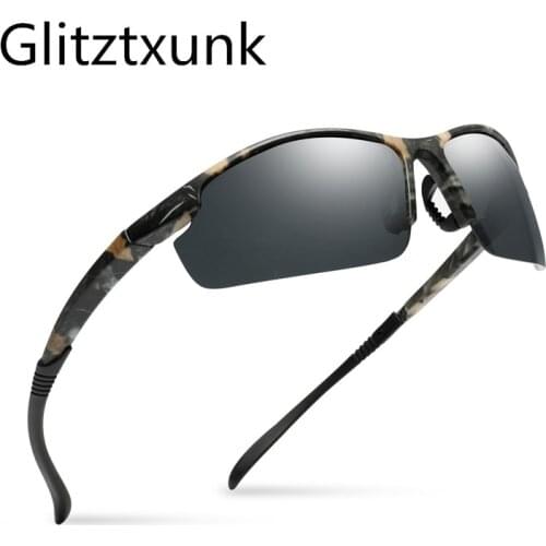 Glitztxunk Polarized Sunglasses Men Luxury Brand Designer Vintage Camouflage Sun Glasses For Male Goggles Shadow UV400 Gafas
