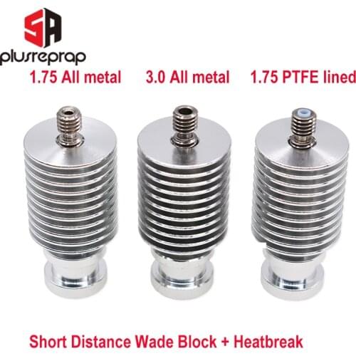 V6 Heat Sink Short Distance J-head Hotend All Metal Wade Block with Heat Break for 1.75mm 3.0mm Filament 3D Printer Parts