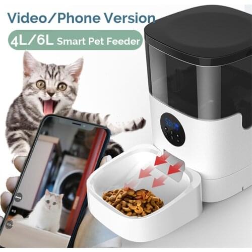 [Video/WiFi Version] 4L/6L Automatic Pet Feeder Smart Voice Recorder Pet Cat Dog Food Dispenser Bowl Remote Control APP Timer