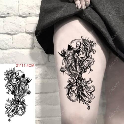 Waterproof Temporary Tattoo Stickers Black Angel Cross Back Arm Leg Back Fake Tatto Flash Tatoo Art for Women Men