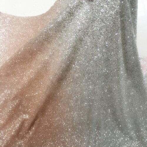 GLace 1M/Lot bronzed mesh fabric Champagne Silver Gradient mesh Fabric for Dress TX758