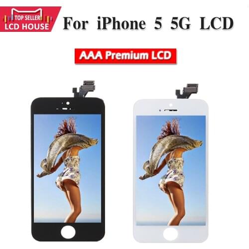 AAA Quality LCD Display For iPhone 5 LCD Screen Touch Digitizer Replacement 100% No Dead Pixel+Tempered Glass+Tools Black/White