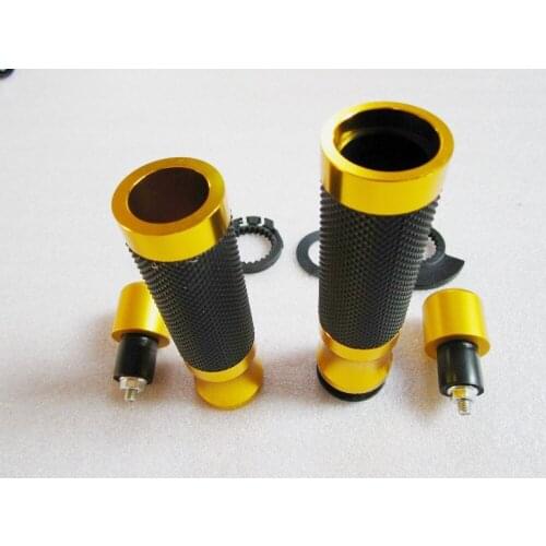 Gold 22MM 7/8'' CNC Aluminum Hand Grips W/ Bar Ends For CBR GSXR YZF R1 R6 ZX VFR XJR