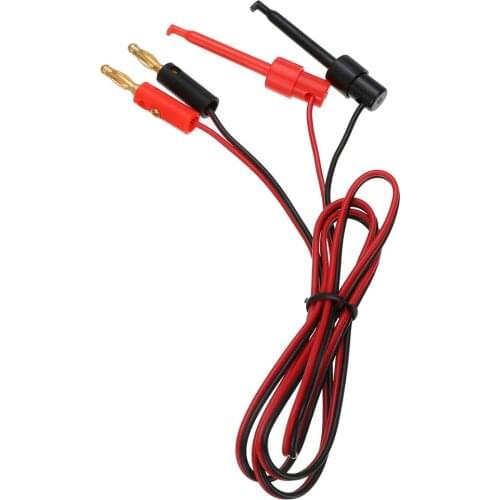 1 Pair Banana Plug Test Hook 4mm Gold Plated Banana Plug to Test Hook Clip Lead Cable For Multimeter